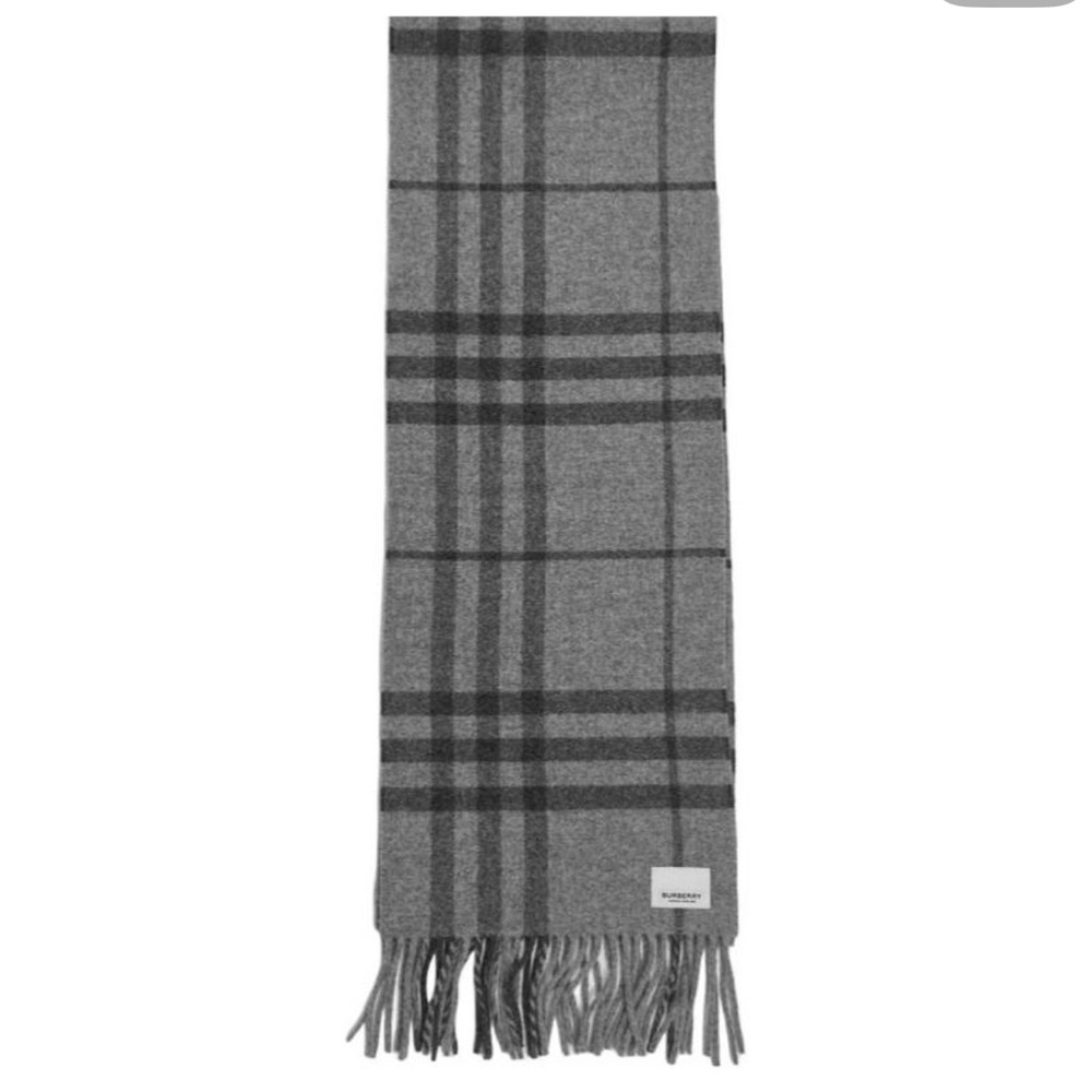 Burberry Charcoal Checkered Scarf